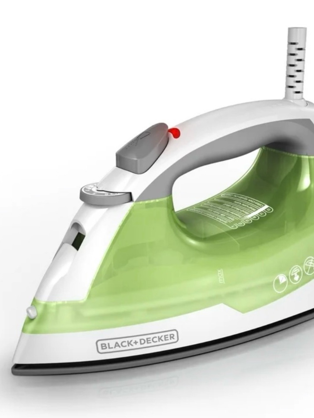 Black & Decker Light Green and White Steam Iron with Easy Dial